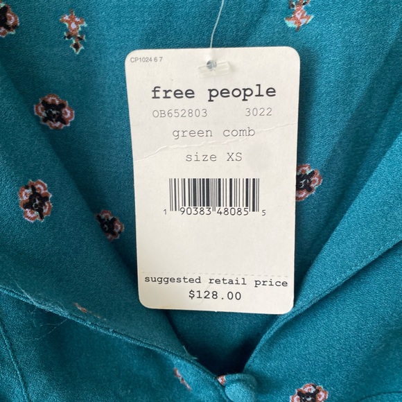 NWT Free People Love Grows Emerald Green Long Sleeve Romper Jumpsuit - Picture 5 of 9